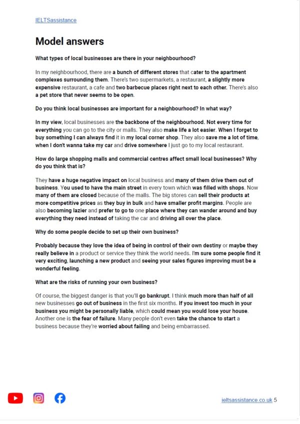 IELTS FULL SPEAKING Correction 5