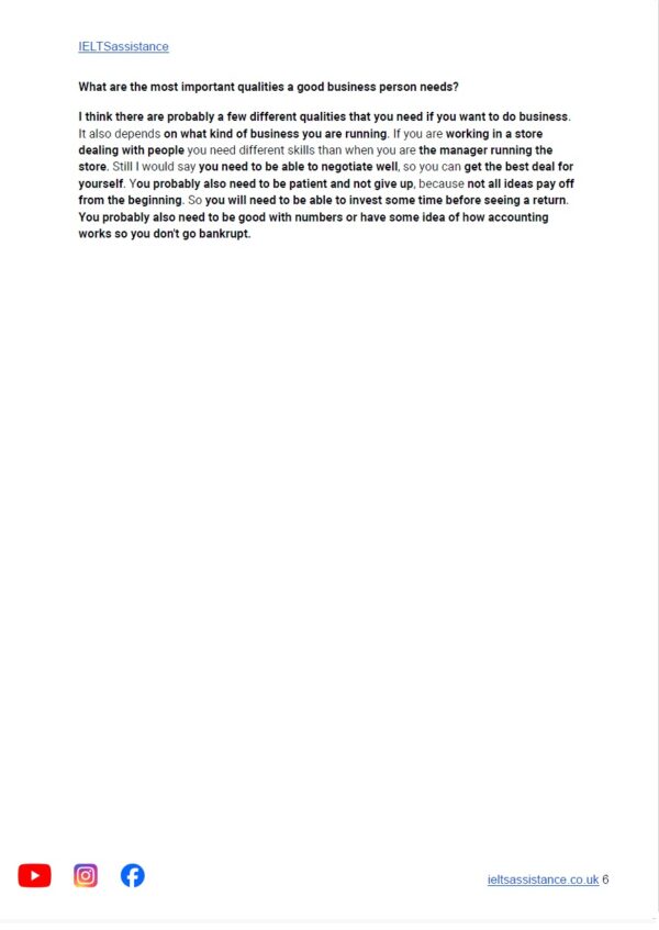 IELTS FULL SPEAKING Correction 6