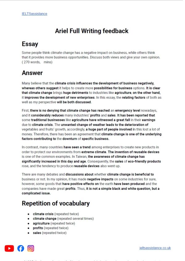 IELTS FULL Writing Correction Task 2 1